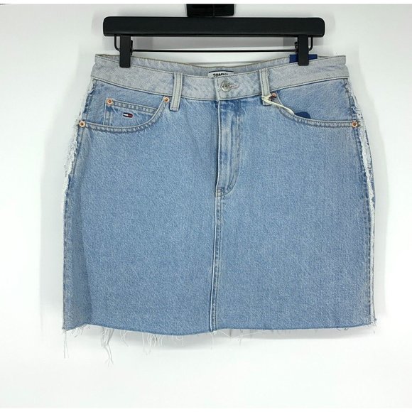 Tommy Hilfiger Dresses & Skirts - Tommy Hilfiger Jeans Denim Skirt Light Blue Mini Fray Trim NWT